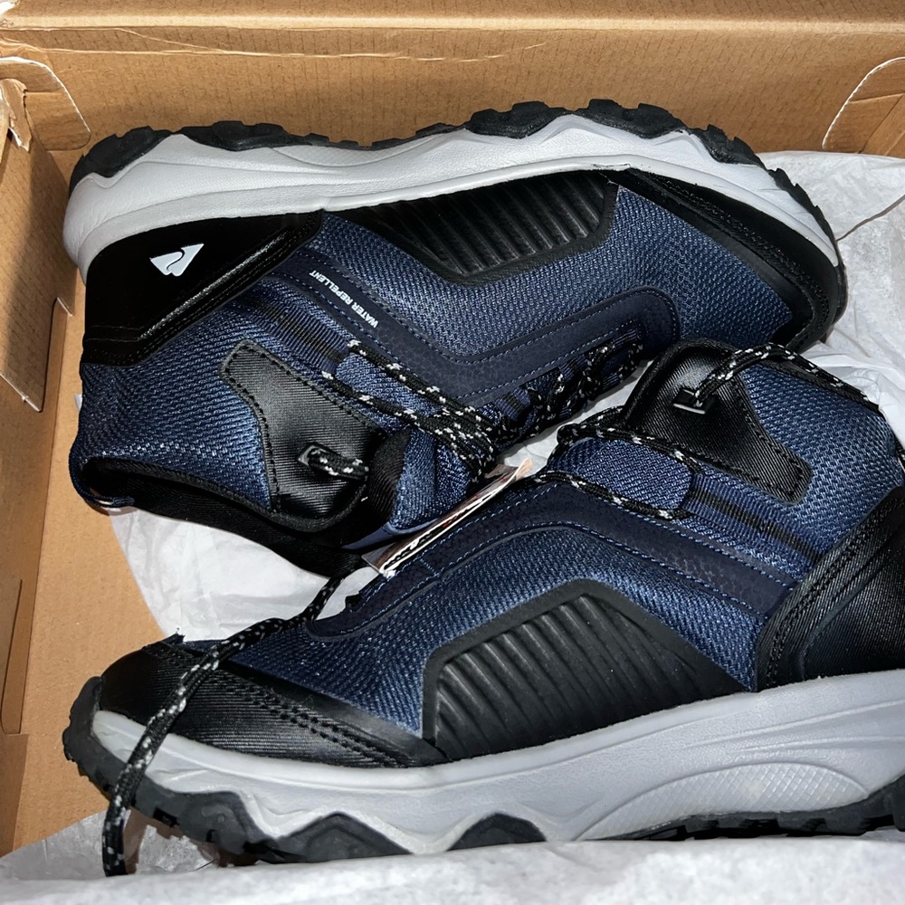 Men's Black and Blue Hiking Shoes